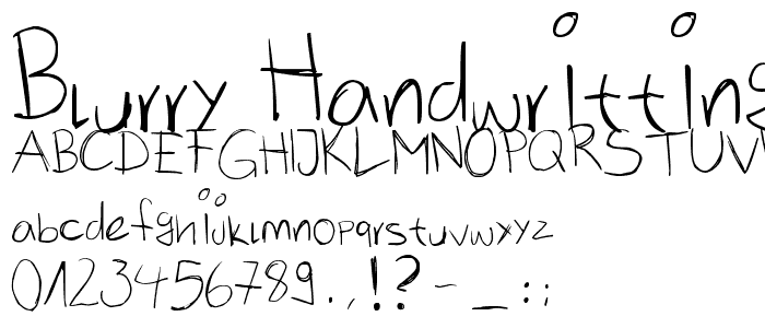 Blurry Handwritting font